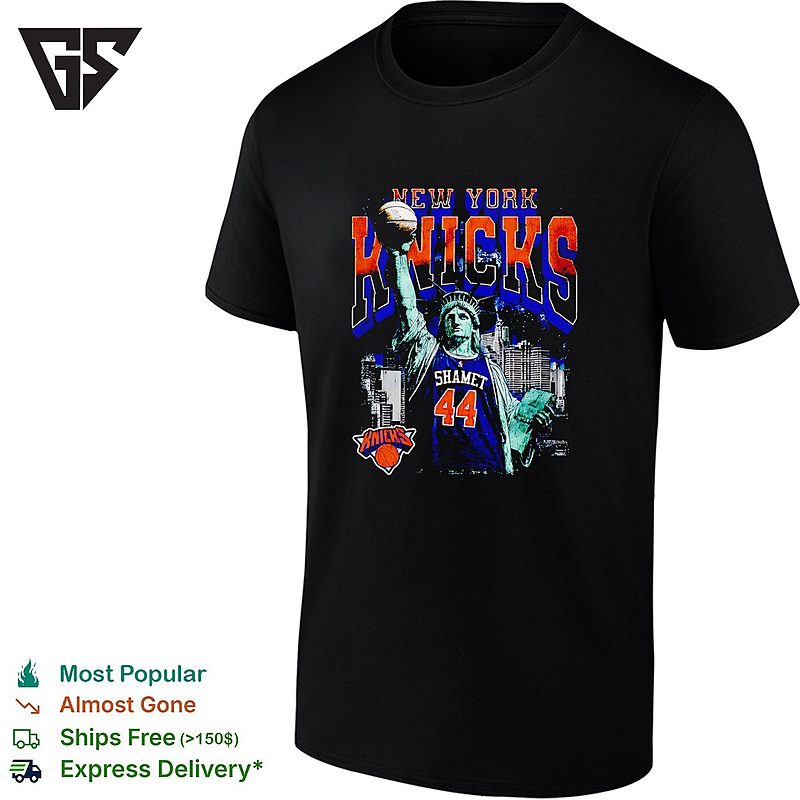 Landry Shamet 44 New York Knicks Statue Of Liberty Skyline Basketball T-Shirt Landry Shamet 44 New York Knicks Statue Of Liberty Skyline Basketball T-Shirt