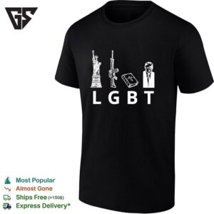 Liberty Gun Bible Trump Lgbt Liberty Gun Bible Trump Donald Trump Parody T-Shirt
