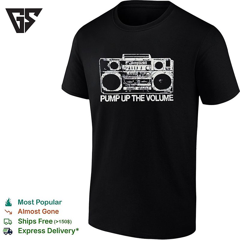 Limp Bizkit Pump Up The Volume Boombox Radio Music Band Concert Tour Graphic T-Shirt Limp Bizkit Pump Up The Volume Boombox Radio Music Band Concert Tour Graphic T-Shirt