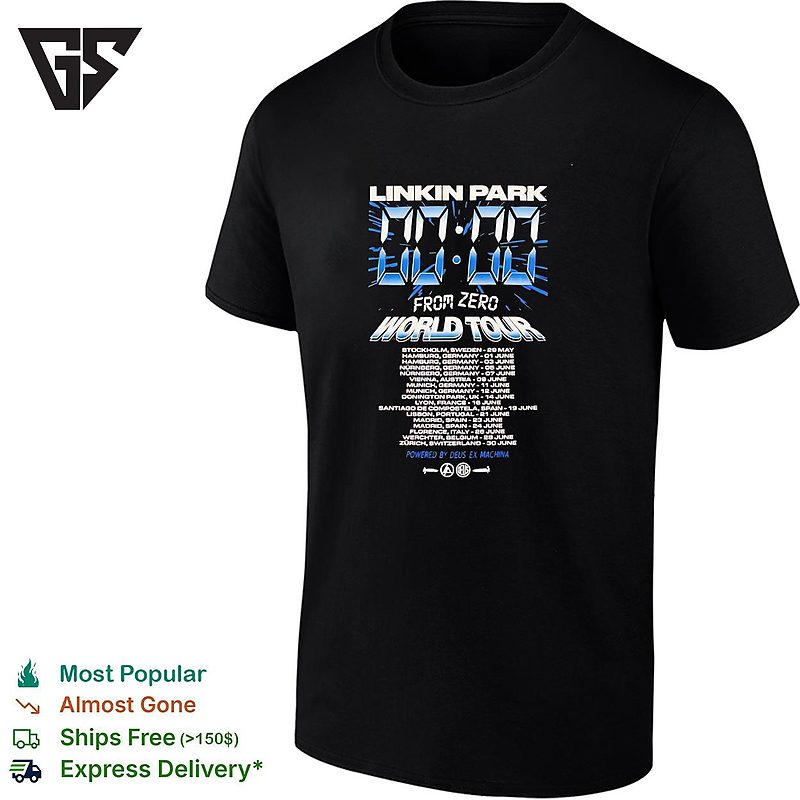 Linkin Park From Zero World Tour X Deus Ex Machina 2026 For Download Festival Zero Time T-Shirt Linkin Park From Zero World Tour X Deus Ex Machina 2026 For Download Festival Zero Time T-Shirt
