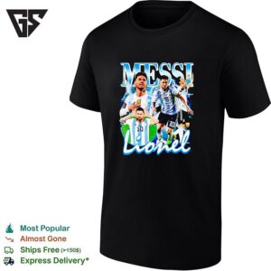 Lionel Messi Playing Argentina Collage T-Shirt