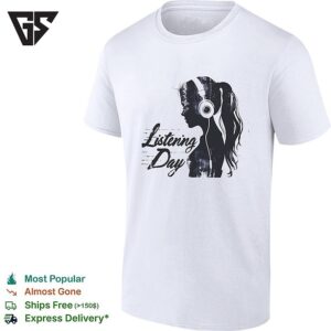 Listening Day Silhouette Headphones Audio Music Concert Abstract T-Shirt