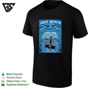 Lone Guitar Case Figure Looming Monster Face Cityscape Concert Framed Poster Art T-Shirt