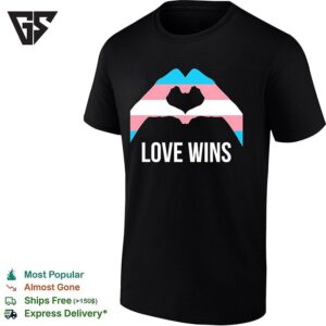 Love Wins Transgender Pride Flag Heart Hands Symbol Equality Lgbtqia Plus T-Shirt