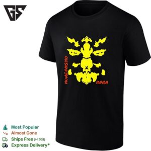 Mama Rorschach Inkblot Symmetry Yellow Black Bold Art T-Shirt
