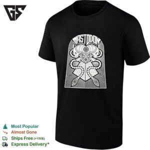 Mastodon Band Skulls And Pyramid Occult Geometry Symbol Black And White Ink T-Shirt