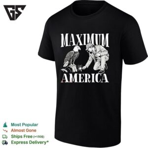 Maximum America Bald Eagle Man Lighting Firecracker Bold Patriotic Art T-Shirt