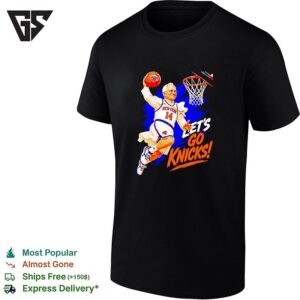 Mayor Lets Go Knicks Number 14 Dunk Cartoon Basketball T-Shirt