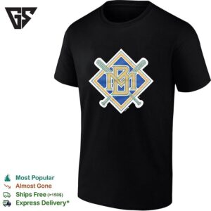 Milwaukee Brewers Classic Ball-In-Glove Bm Logo Crossed Bats Vintage T-Shirt