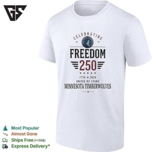 Minnesota Timberwolves X Celebrating Freedom 250 United We Stand 1776 2026 T-Shirt