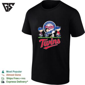 Minnesota Twins X Snoopy Road Peanuts Characters T-Shirt