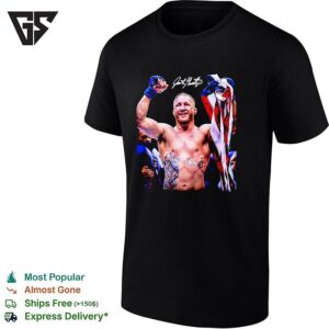 Mma Fighter USA Flag Celebration Victory Photo Signature Art T-Shirt