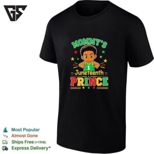Mommy’s Juneteenth Prince Little Boy Basketball Celebration T-Shirt