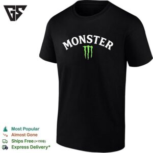 Monster Energy Drink Parody Bold White Lettering Green Claw Logo Graphic T-Shirt