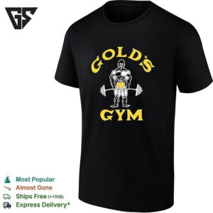 Muscle Joe Body Bulider Wearing Yellow Briefs Gold’s Gym Funny T-Shirt