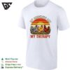 My Chickens Are My Therapy Three Hens Retro Sunset Illustration Graphic T-Shirt