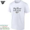 My Heart Plays Soccer With A Heart And Ball Icon On A Casual Athletic Comfort T-Shirt