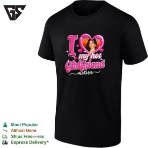My Hot Girlfriend Melisa Heart Photo Pink Graphic T-Shirt