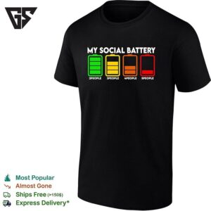 My Social Battery Low Around People 2 To 5 Scale Introvert Funny T-Shirt