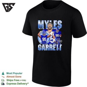 Myles Garrett 95 Cleveland Browns NFL Defensive Caricature Graphic T-Shirt