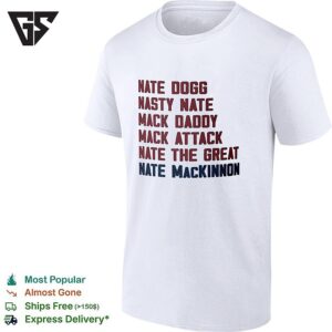 Nate Mackinnon Colorado Avalanche Nickname List Real NHL Hockey Players T-Shirt