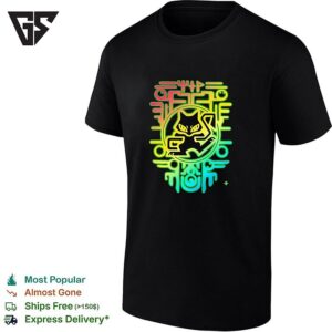 Neon Cat Circuit Board Cyber Tech Colorful Art T-Shirt