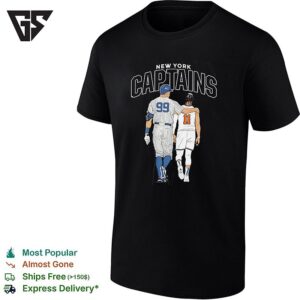 New York Captains Baseball And Basketball Players Walking T-Shirt