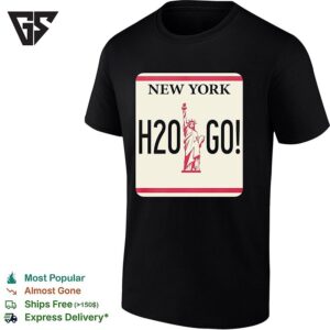 New York H2o Go Statue Of Liberty License Plate Parody Bold Text T-Shirt