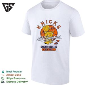 New York Knickerbockers NBA Champions 1970 And 1973 Trophy Basketball T-Shirt