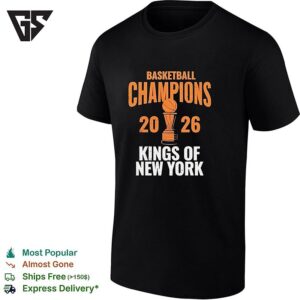 New York Knicks Basketball Champions 2026 New York Kings Of Trophy Poster T-Shirt