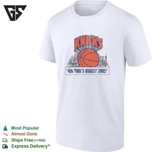 New York Knicks Biggest Thrill Basketball Skyline Badge T-Shirt