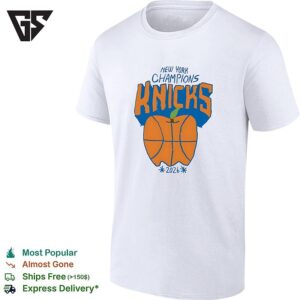 New York Knicks Champions Basketball Clover 2026 Apple Shape Logo T-Shirt