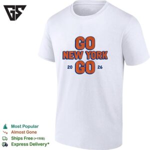 New York Knicks Go New York Go 2026 Bold Text T-Shirt