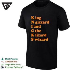 New York Knicks King N Gizzard I And C The Lizard Wizard Band Parody Acrostic T-Shirt
