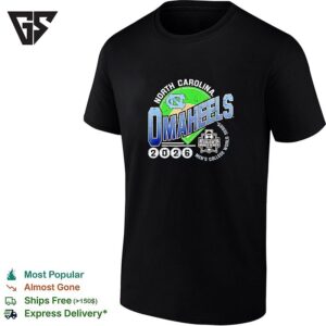 North Carolina Omaheels 2026 Men’s College World Series Baseball Distressed Logo Art T-Shirt