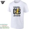Nwsl Club 2028 Yellow Soccer Player Silhouette Bold Lettering Graphic T-Shirt