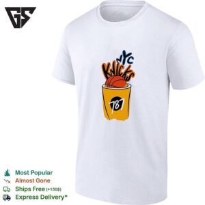 Nyc Knicks Basketball Cup 787 Graffiti Art White T-Shirt