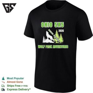 Ohio 5×5 Running Challenge 2026 Wolf Pack Adventures For The Marathon Runner T-Shirt