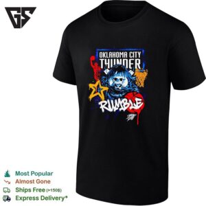 Oklahoma City Thunder Rumble The Bison Mascot Basketball Illustration Graphic T-Shirt