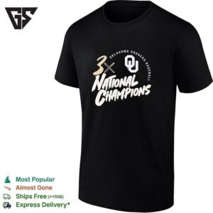 Oklahoma Sooners Baseball 3x National 2026 Champions T-Shirt