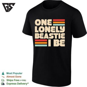 One Lonely Beastie I Be Retro Stripe Bold Typography Art T-Shirt