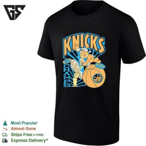 Orange Cat Dunking Basketball Rock On New York Knicks Champs 2026 T-Shirt
