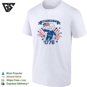 Party Like It’s 1776 Astronaut Cat Flag Fireworks Bold Poster T-Shirt