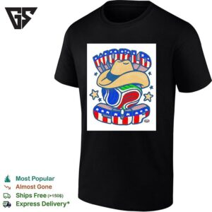 Patriotic Peanut Mascot Wearing Cowboy Hat T-Shirt