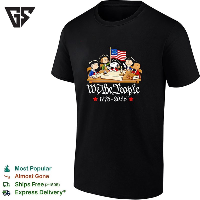 Peanuts Characters We The People 1776 2026 Signing Declaration Table Scene T-Shirt Peanuts Characters We The People 1776 2026 Signing Declaration Table Scene T-Shirt