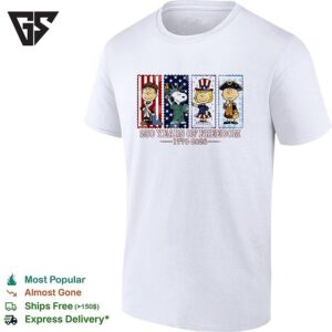 Peanuts Charlie Brown Snoopy 250 Years Of Freedom 1776 2026 Graphic T-Shirt