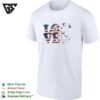 Peanuts Snoopy And Woodstock Love American Flag Patriotic Typography T-Shirt