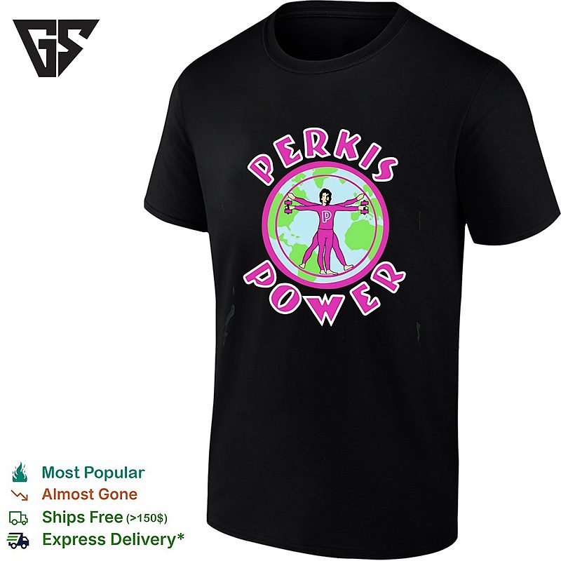 Perkis Power Vitruvian Man Globe Retro T-Shirt Perkis Power Vitruvian Man Globe Retro T-Shirt