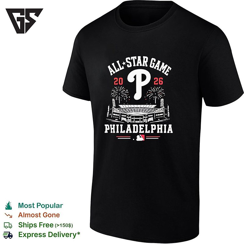 Philadelphia Phillies 2026 All Star Game Mlb Stadium Fireworks T-Shirt Philadelphia Phillies 2026 All Star Game Mlb Stadium Fireworks T-Shirt