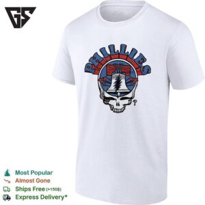 Philadelphia Phillies X Grateful Dead Skull Liberty Bell Mlb Graphic T-Shirt